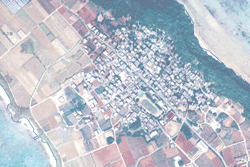 島の地形に合わせた住宅地
