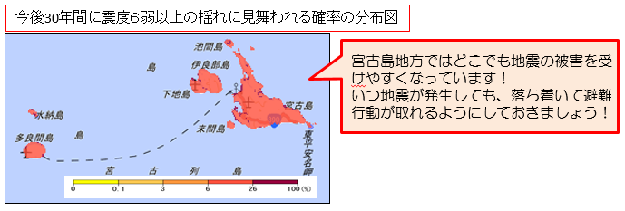 地震発生確率の分布図