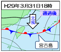 平成29年3月31日18時の天気図