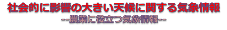 社会的に影響の大きい天候に関する気象情報