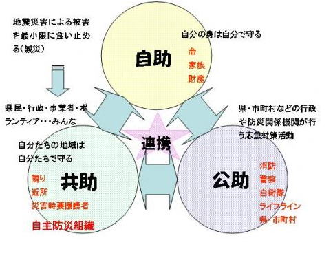 自助、共助、公助の連携図