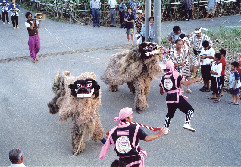 古い木製獅子 獅子舞い お祭り 民俗資料